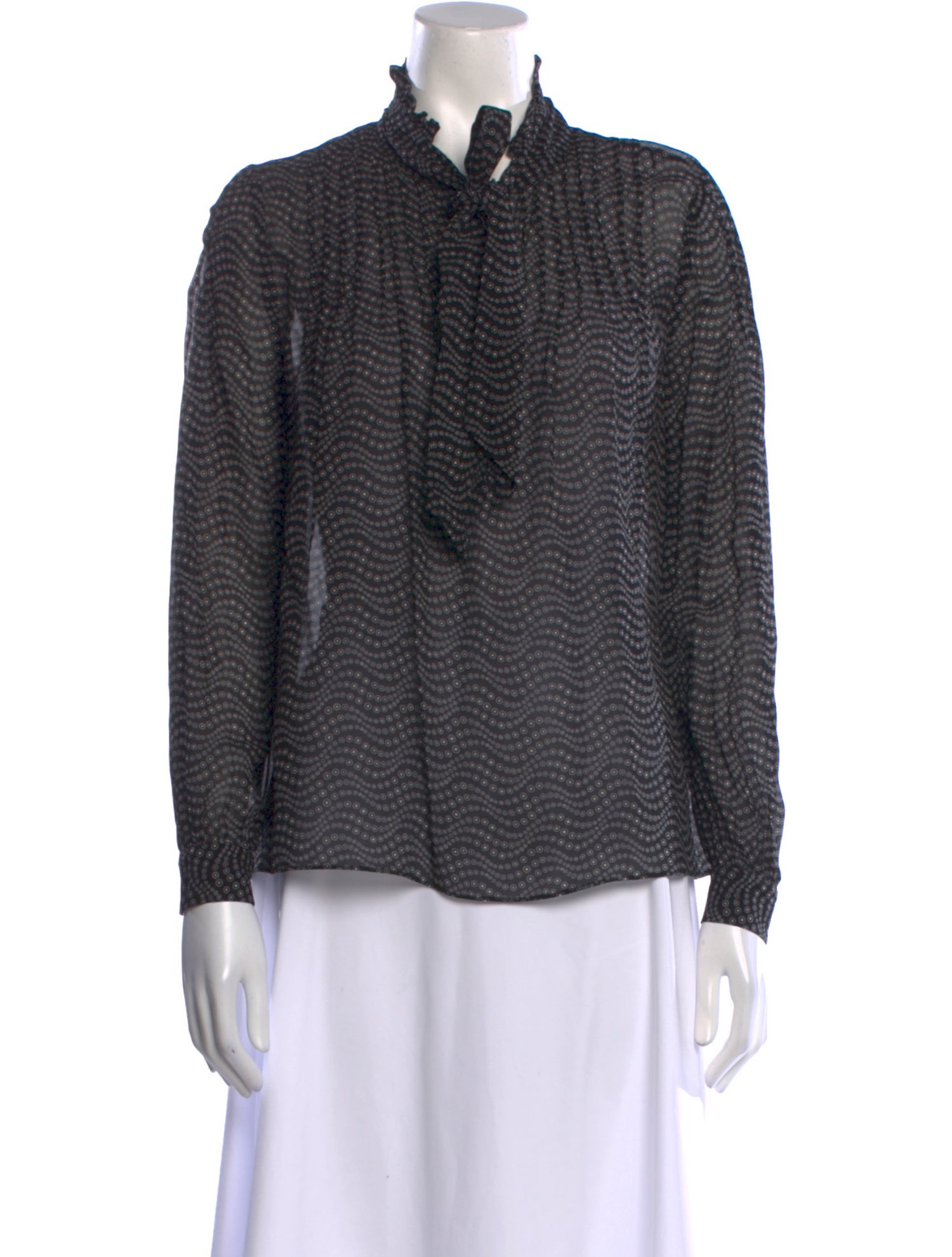 BA&SH Printed Mock Neck Blouse