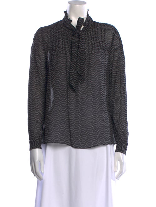 BA&SH Printed Mock Neck Blouse