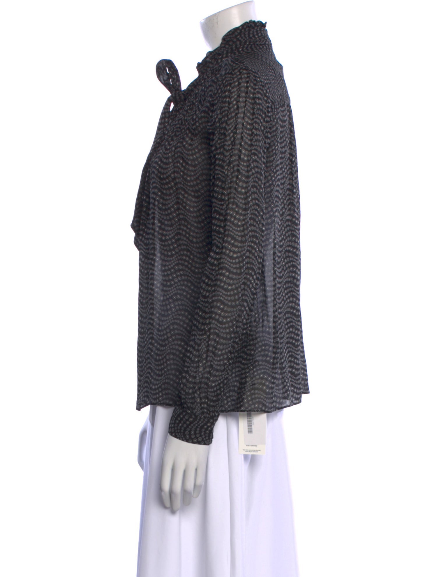 BA&SH Printed Mock Neck Blouse