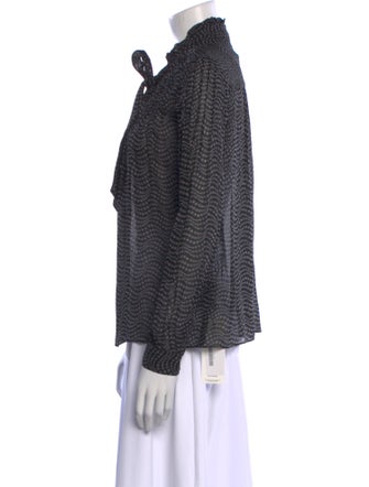 BA&SH Printed Mock Neck Blouse