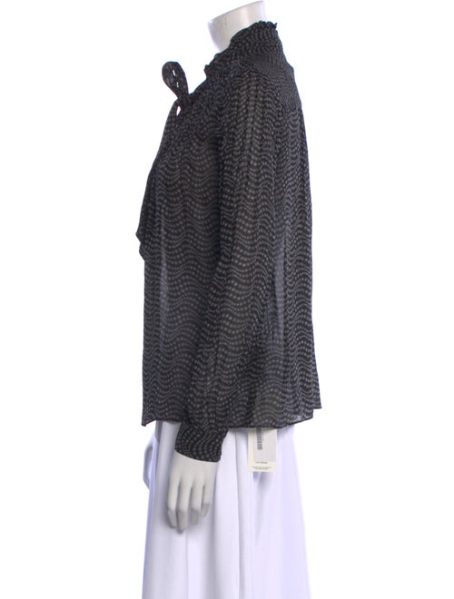 BA&SH Printed Mock Neck Blouse