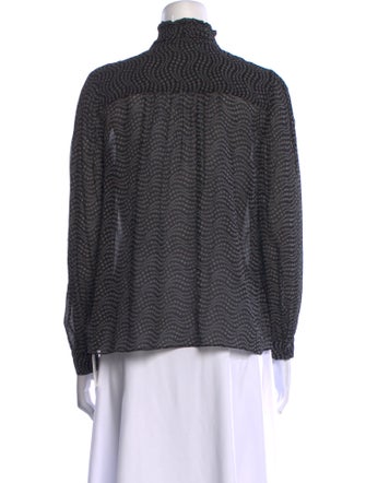 BA&SH Printed Mock Neck Blouse