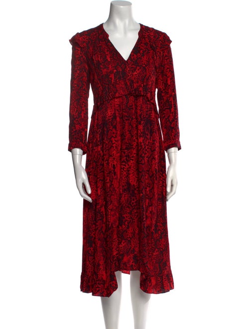 BA&SH Floral Print Midi Length Dress