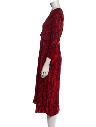 BA&SH Floral Print Midi Length Dress