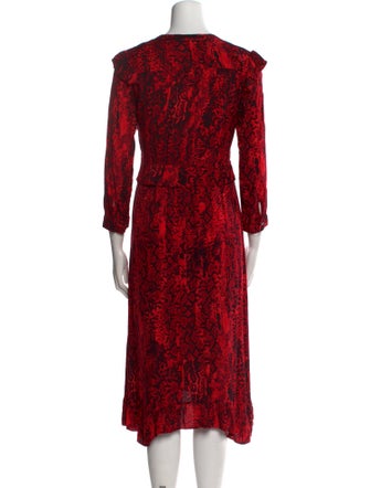 BA&SH Floral Print Midi Length Dress