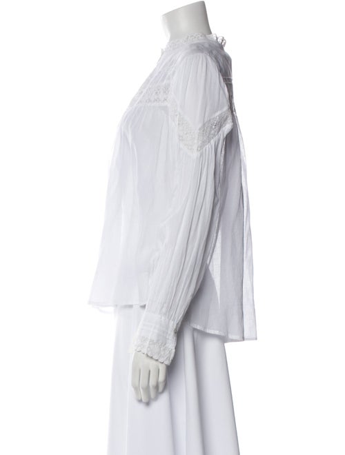 BA&SH Mock Neck Long Sleeve Button-Up Top