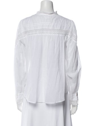 BA&SH Mock Neck Long Sleeve Button-Up Top