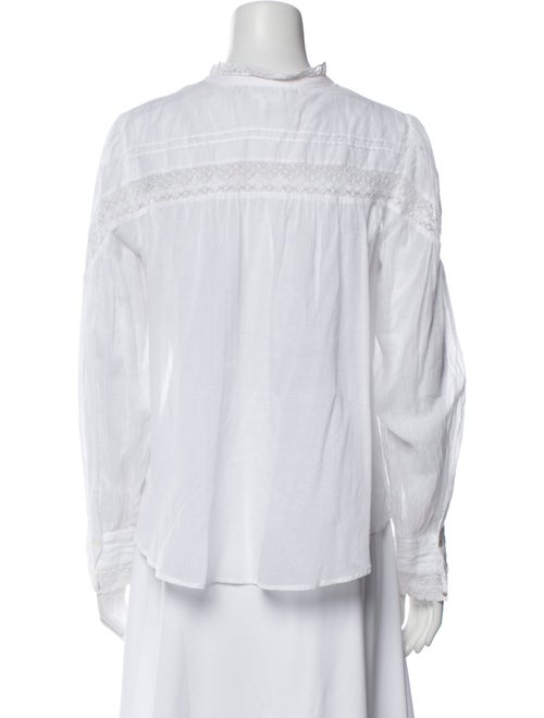 BA&SH Mock Neck Long Sleeve Button-Up Top
