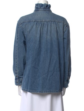 BA&SH Mock Neck Long Sleeve Button-Up Top