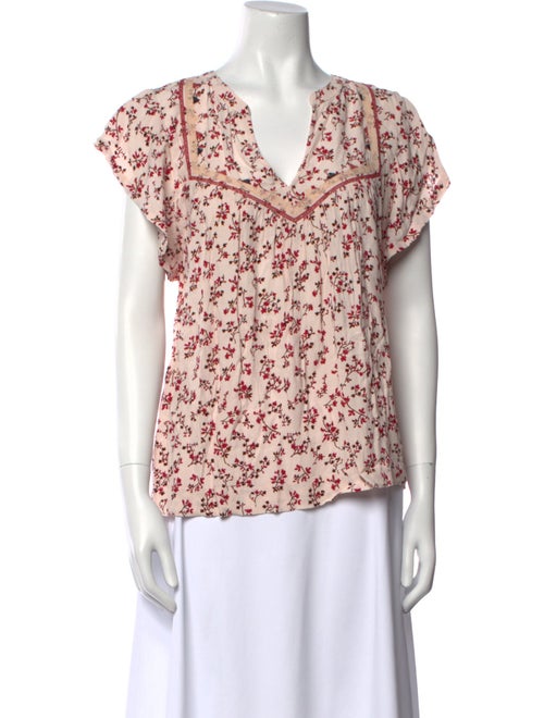 BA&SH Floral Print V-Neck Blouse
