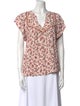 BA&SH Floral Print V-Neck Blouse