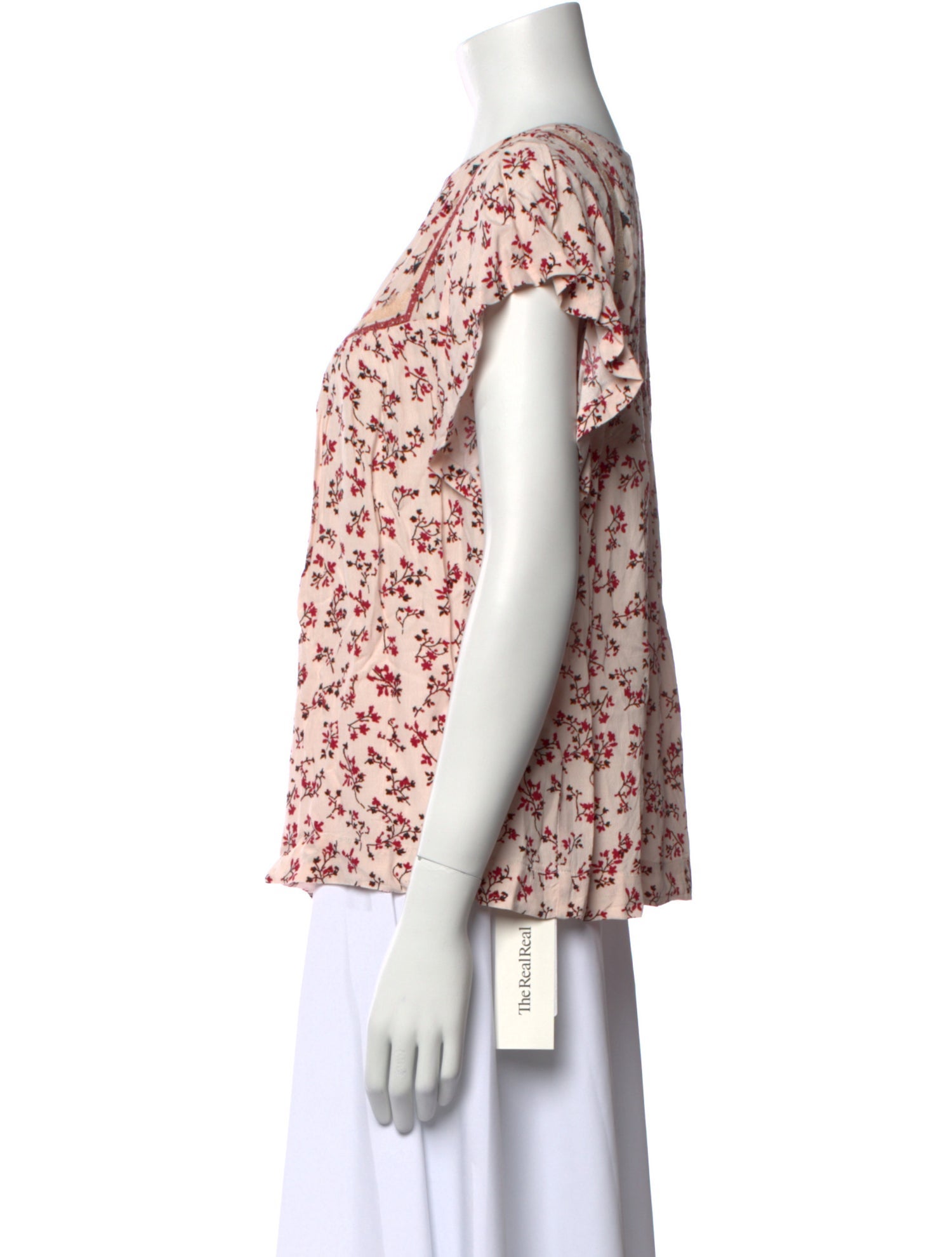 BA&SH Floral Print V-Neck Blouse