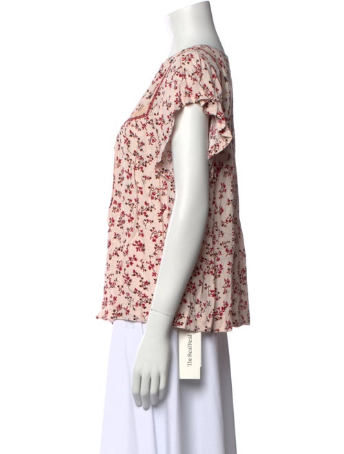 BA&SH Floral Print V-Neck Blouse