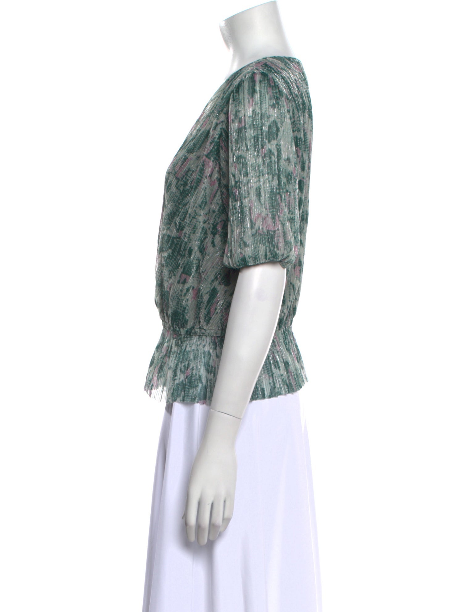 BA&SH Printed V-Neck Blouse