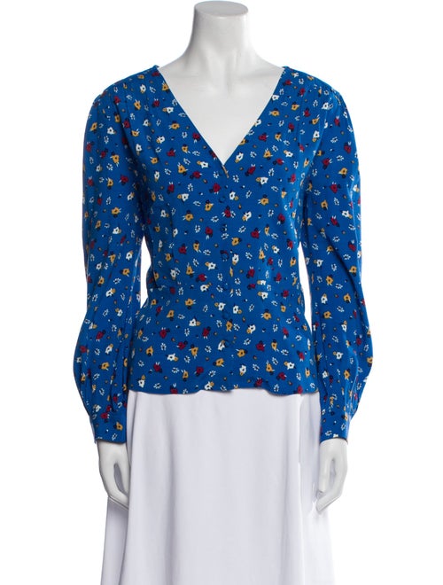 BA&SH Floral Print V-Neck Blouse