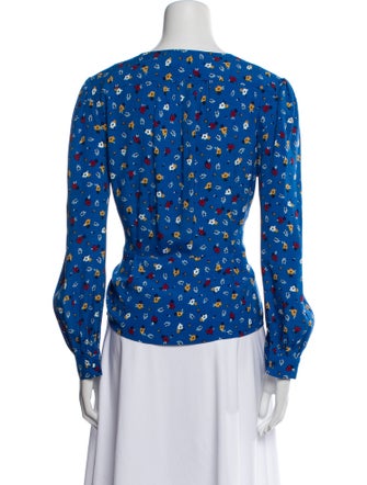 BA&SH Floral Print V-Neck Blouse