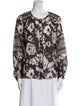 BA&SH Floral Print Scoop Neck Blouse