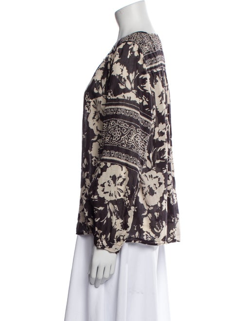 BA&SH Floral Print Scoop Neck Blouse