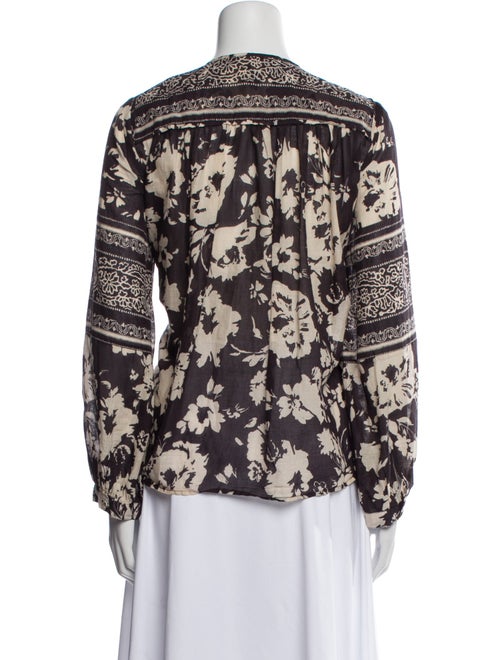 BA&SH Floral Print Scoop Neck Blouse