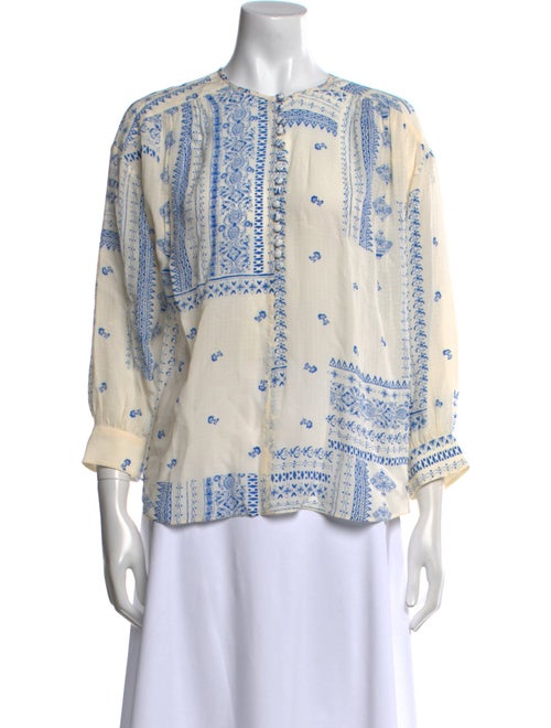 BA&SH Printed Crew Neck Blouse