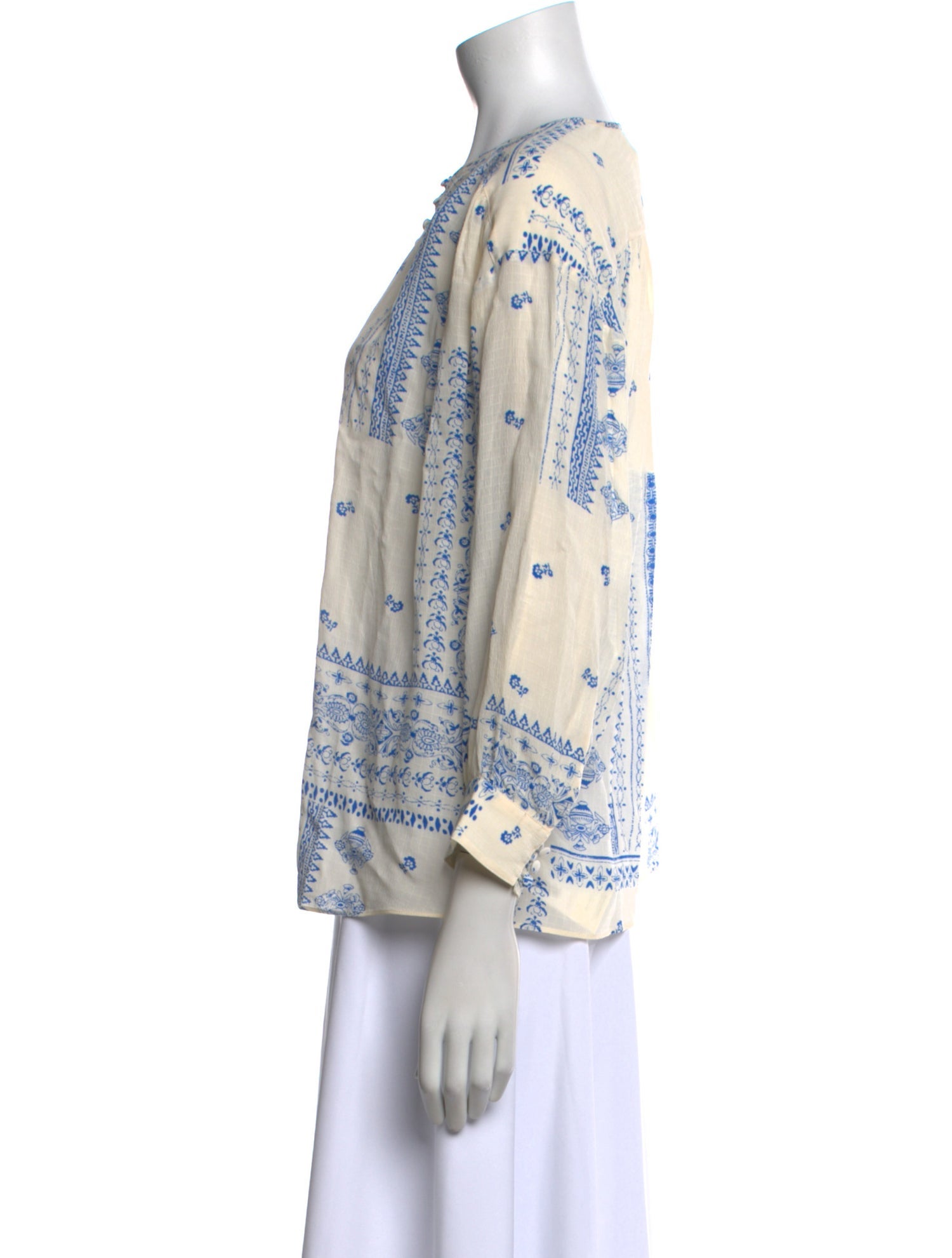 BA&SH Printed Crew Neck Blouse