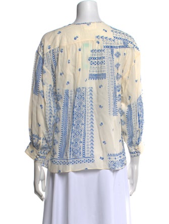 BA&SH Printed Crew Neck Blouse