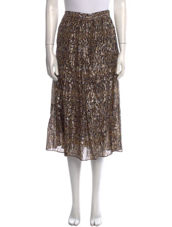 BA&SH Printed Midi Length Skirt