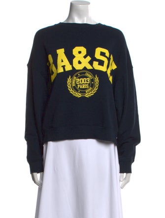BA&SH Graphic Print Scoop Neck Sweatshirt