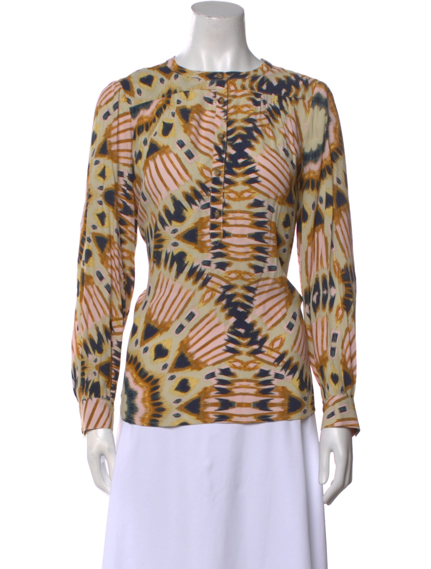 BA&SH Animal Print Crew Neck Blouse