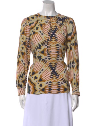 BA&SH Animal Print Crew Neck Blouse