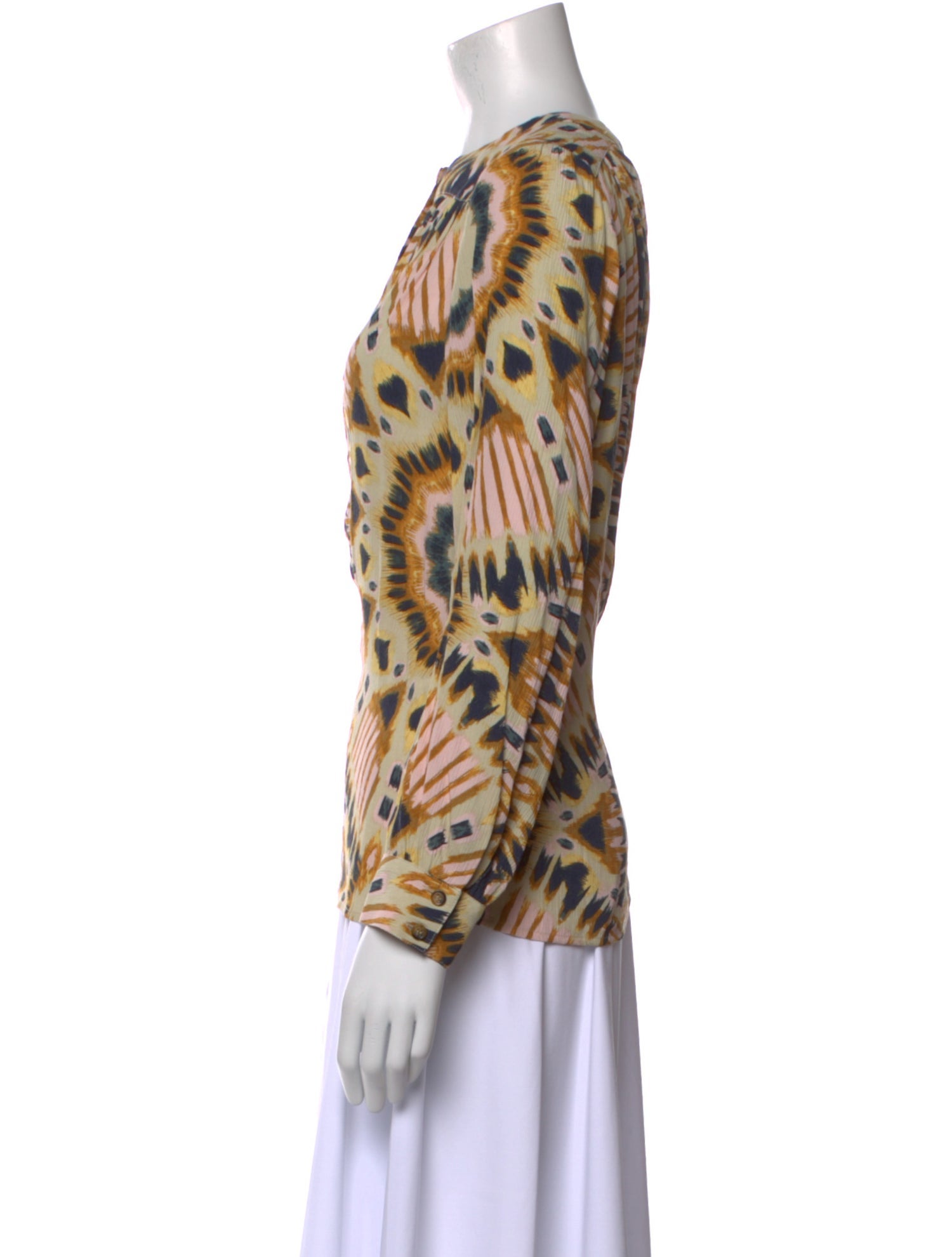BA&SH Animal Print Crew Neck Blouse