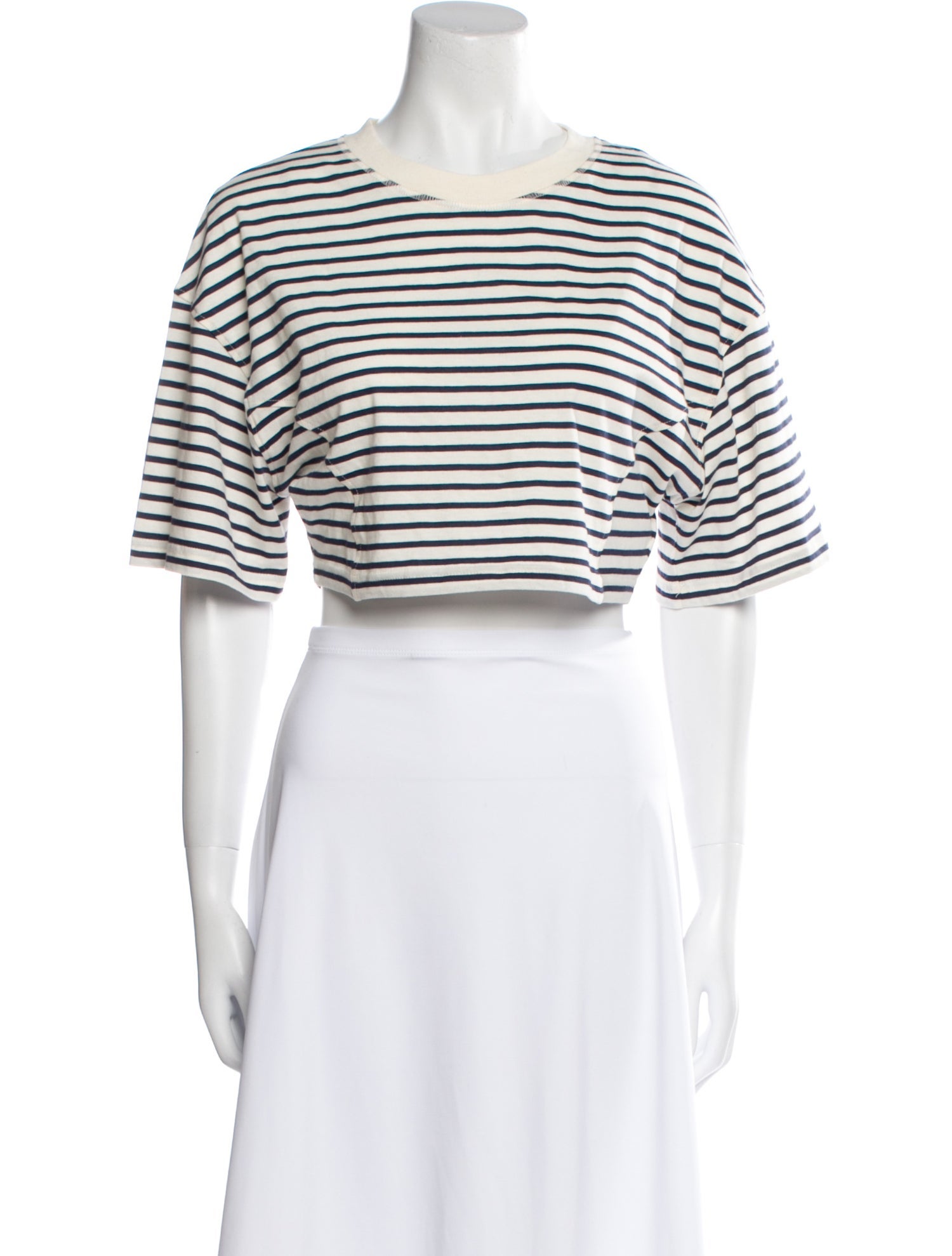 BA&SH Striped Scoop Neck Crop Top