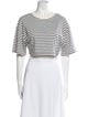 BA&SH Striped Scoop Neck Crop Top