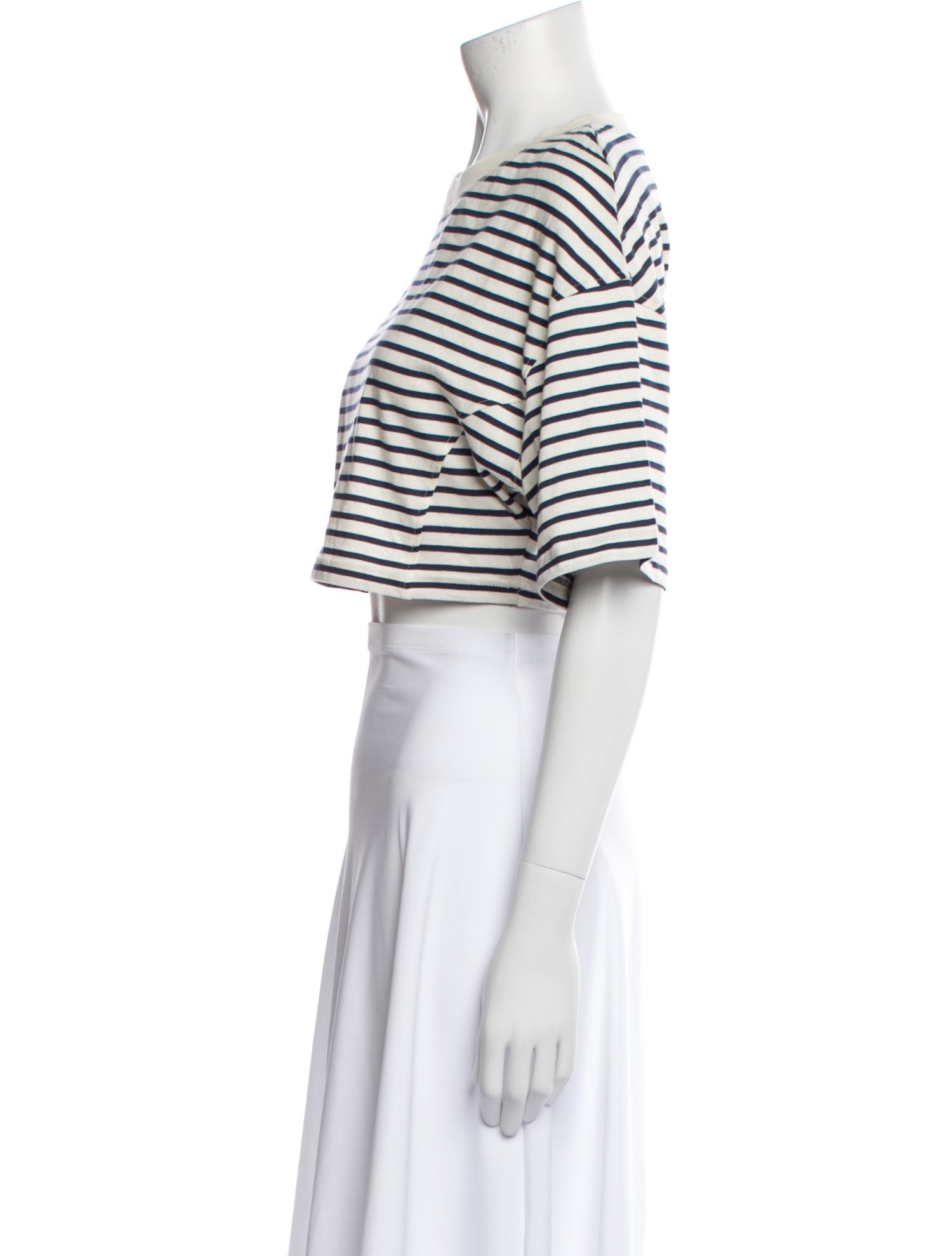 BA&SH Striped Scoop Neck Crop Top