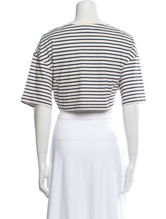 BA&SH Striped Scoop Neck Crop Top