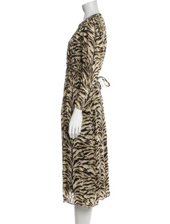 BA&SH Animal Print Midi Length Dress