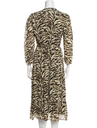 BA&SH Animal Print Midi Length Dress