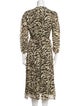 BA&SH Animal Print Midi Length Dress