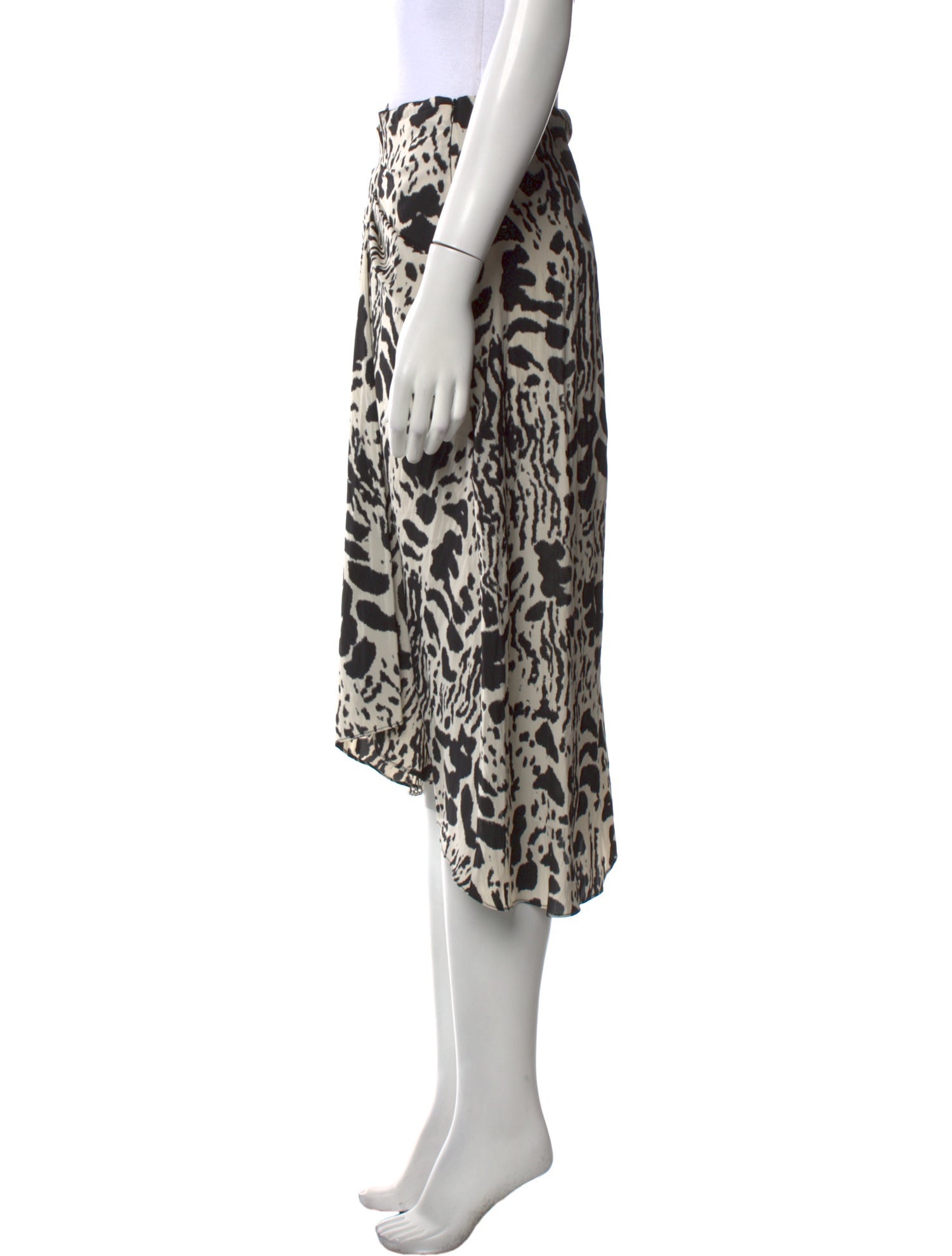 BA&SH Animal Print Midi Length Skirt
