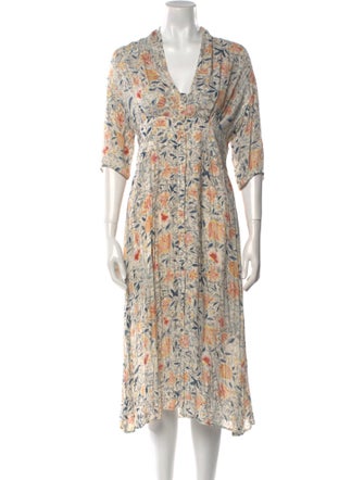 BA&SH Floral Print Long Dress