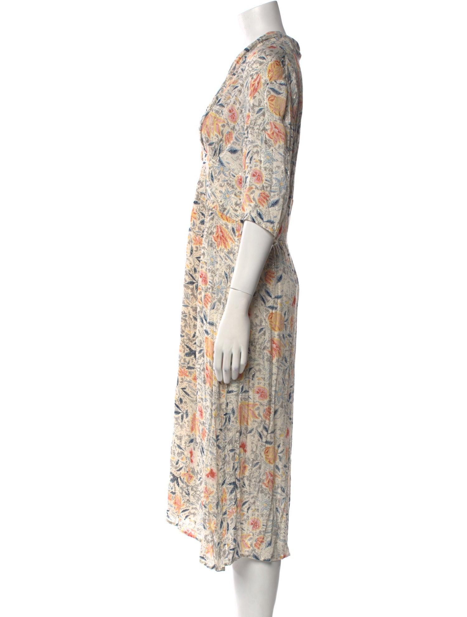 BA&SH Floral Print Long Dress