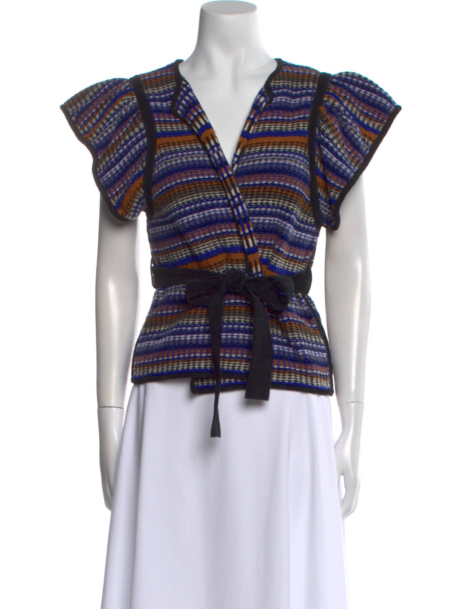 BA&SH Striped V-Neck Sweater