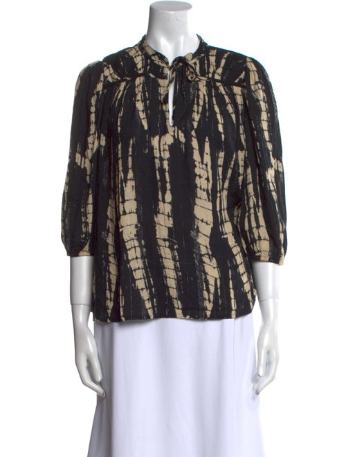 BA&SH Printed V-Neck Blouse