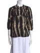BA&SH Printed V-Neck Blouse