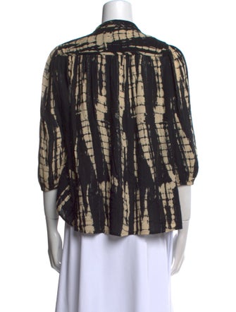BA&SH Printed V-Neck Blouse