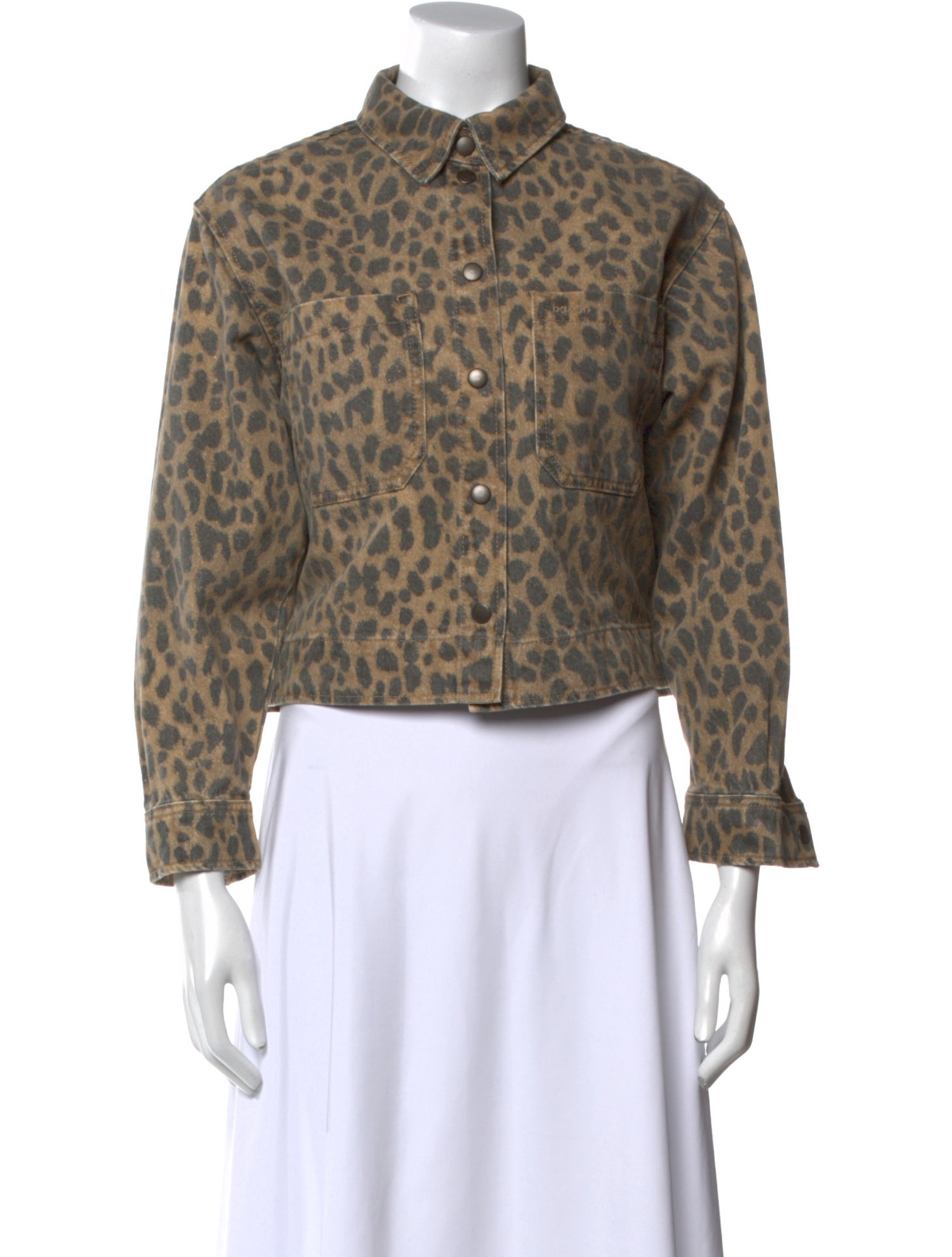BA&SH Animal Print Mock Neck Blouse
