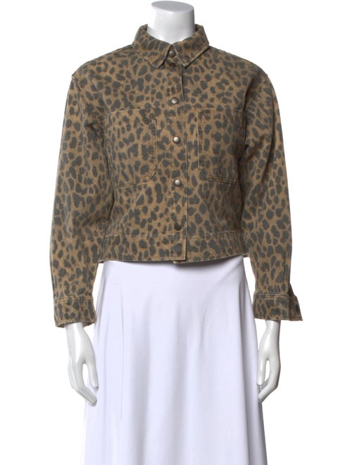 BA&SH Animal Print Mock Neck Blouse