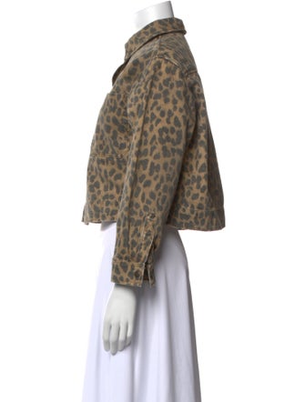 BA&SH Animal Print Mock Neck Blouse