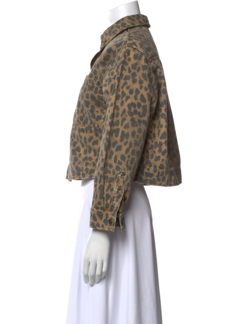 BA&SH Animal Print Mock Neck Blouse