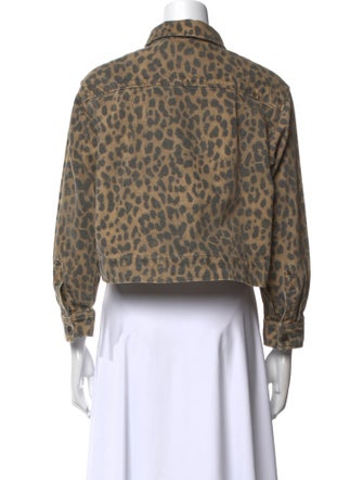 BA&SH Animal Print Mock Neck Blouse